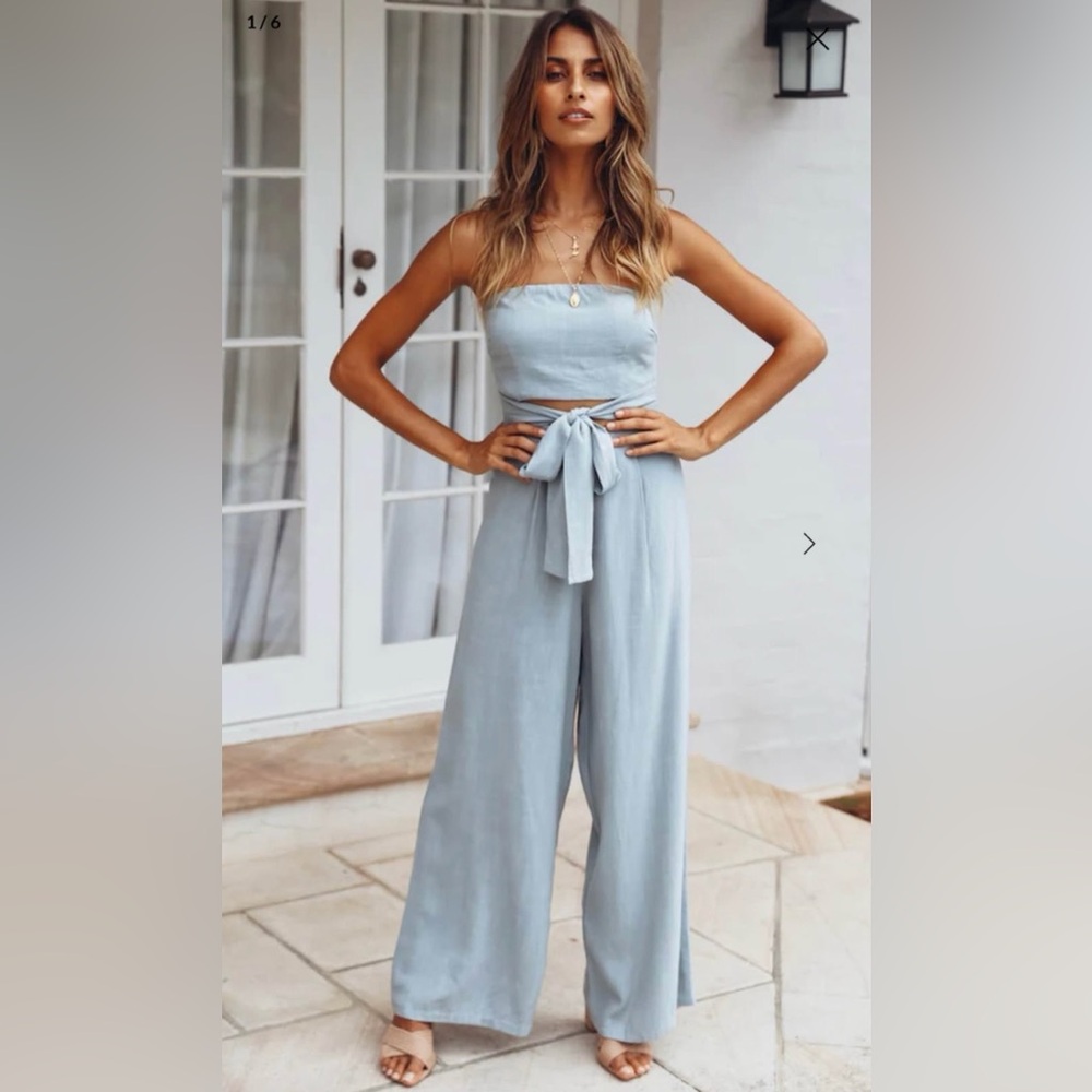 Hello Molly Sky Olive Jumpsuit
